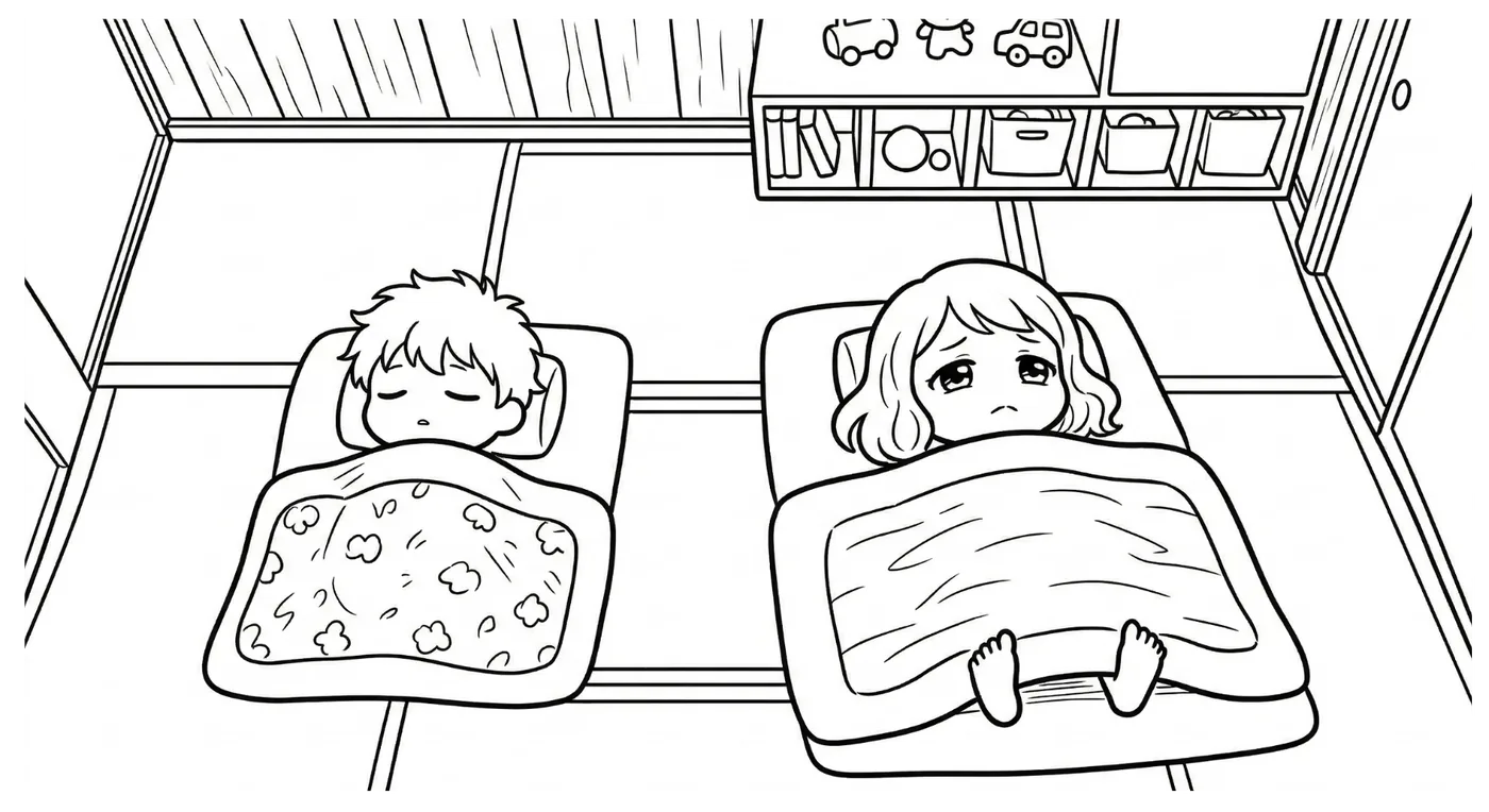 Mei y Kenji durmiendo