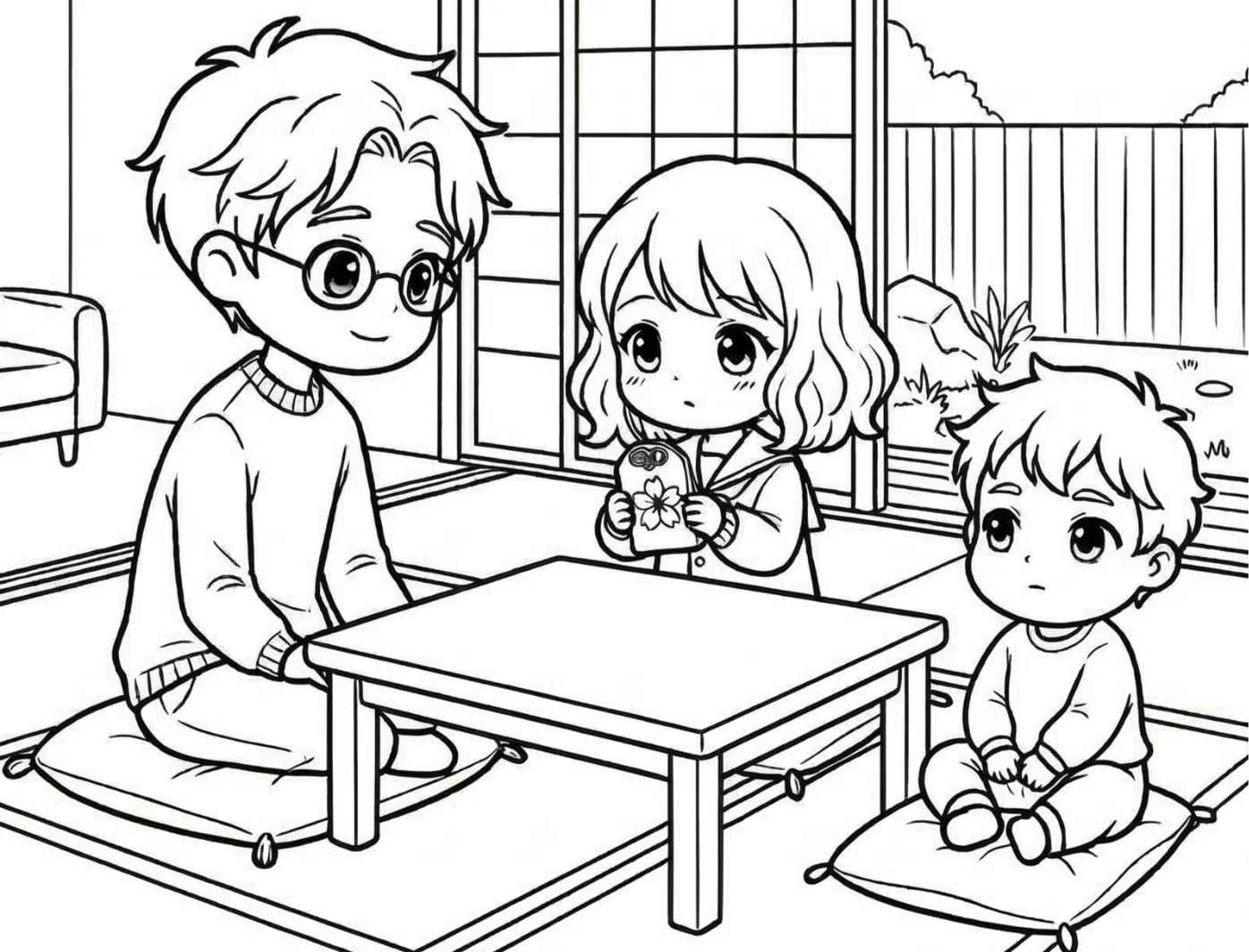 Mei sujetando el Omamori